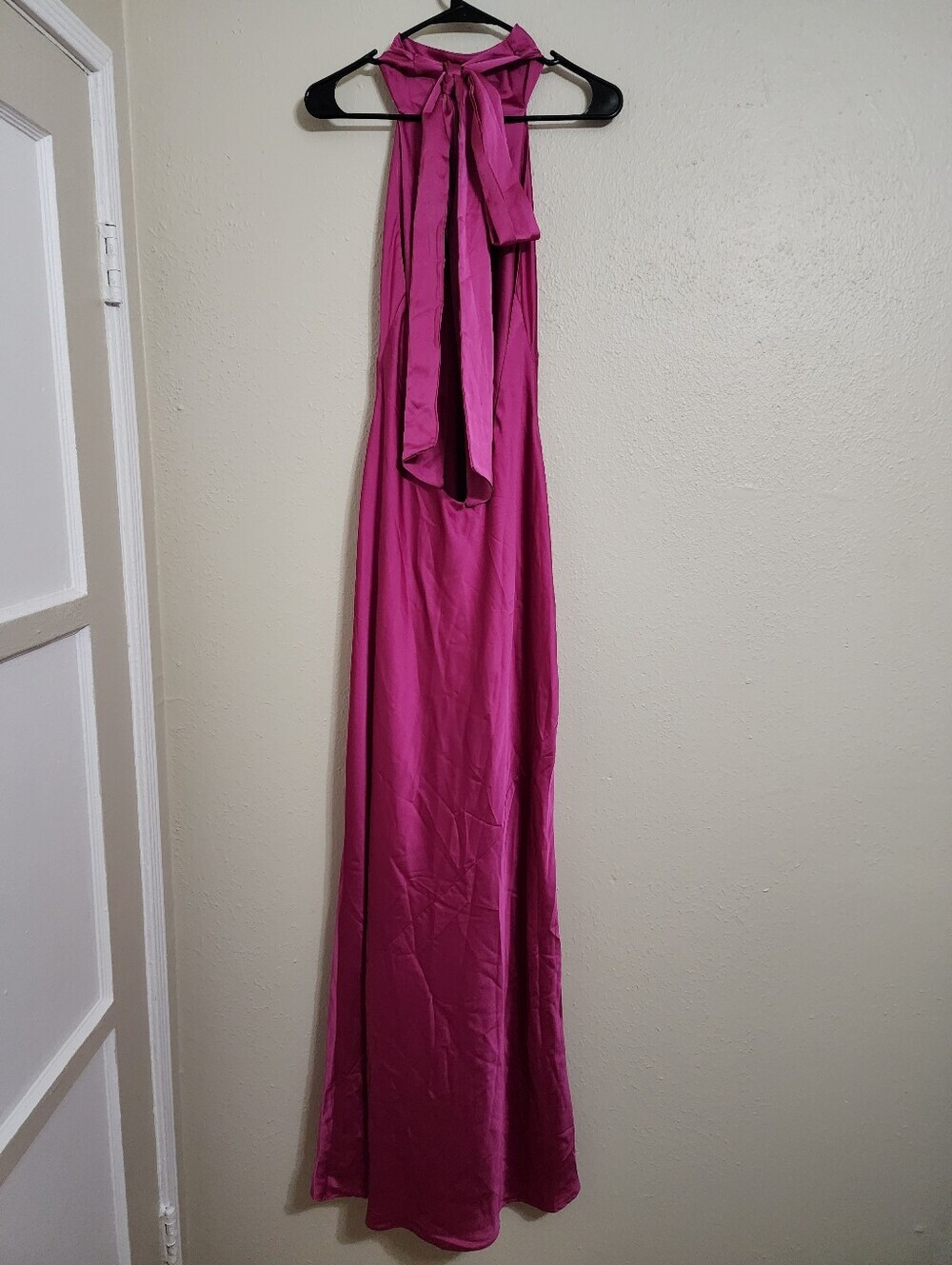 Show Me Your MuMu Lisa Rich Magenta Luxe Satin Maxi Dress Wedding Party Prom - Picture 10 of 12